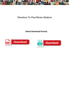 Directions to Paul Brown Stadium