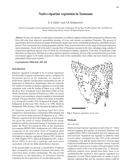 Native Riparian Vegetation in Tasmania 409