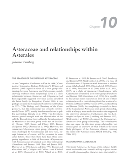 Asteraceae and Relationships Within Asterales Johannes Lundberg