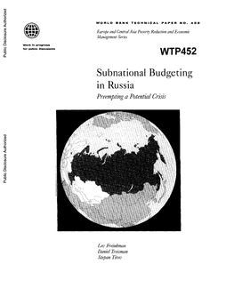 WTP452 Subnational Budgeting in Russia