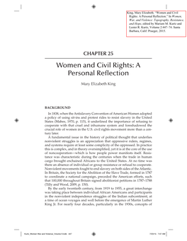 Women and Civil Rights: a Personal Refection
