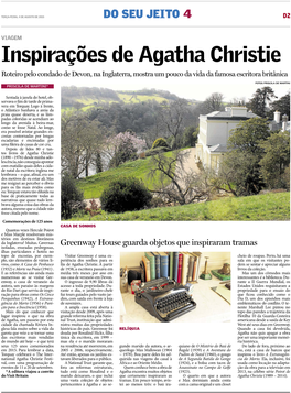 Inspirações De Agatha Christie Roteiro Pelo Condado De Devon, Na Inglaterra, Mostra Um Pouco Da Vida Da Famosa Escritora Britânica