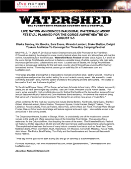 Watershed Music Festival Final 4.27.2012 1Pm ET