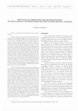 Ne\T Data on Ammonoids and Biostratigraphy of the Classical Spathian K9ira Sections (Lo\T/Er Triassic, Albania)