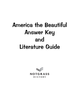 America the Beautiful Answer Key and Literature