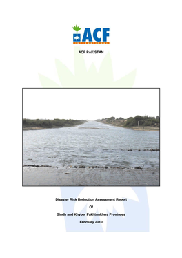 ACF PAKISTAN Disaster Risk Reduction Assessment Report Of