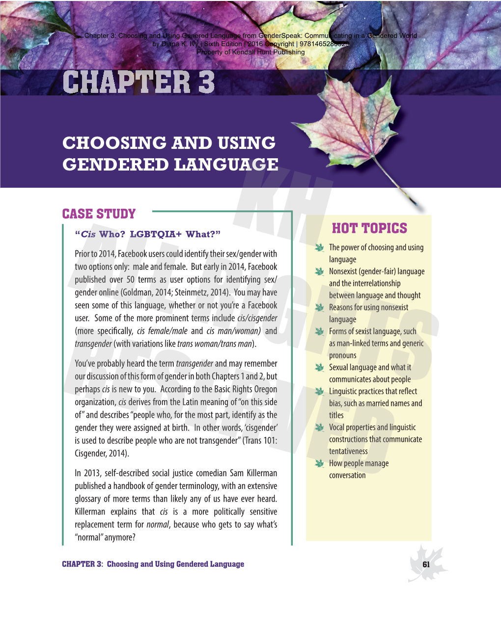 Choosing and Using Gendered Language Chapter 3