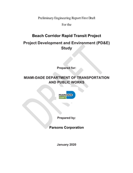 Beach Corridor Preliminary Engineering Report