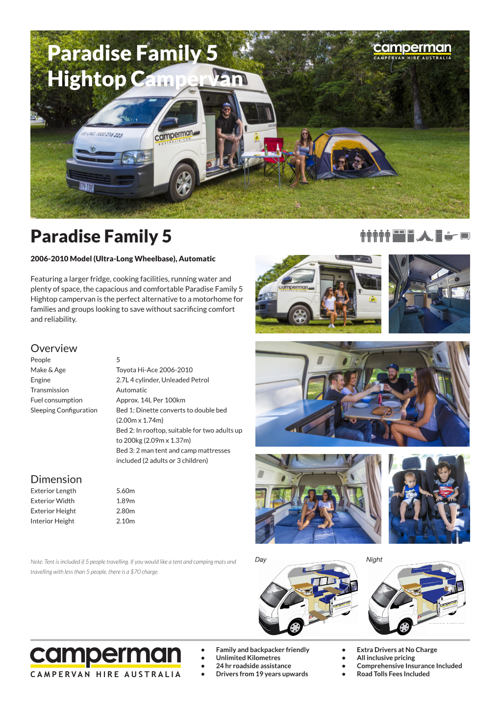 Paradise Family 5 Hightop Campervan