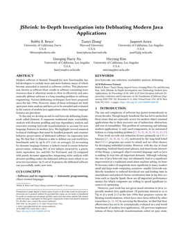 Jshrink: In-Depth Investigation Into Debloating Modern Java Applications