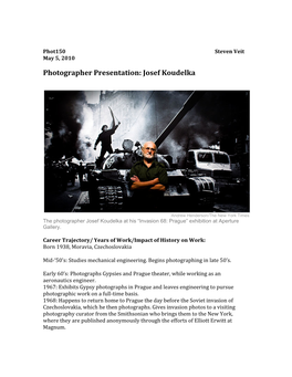 Photographer Presentation: Josef Koudelka