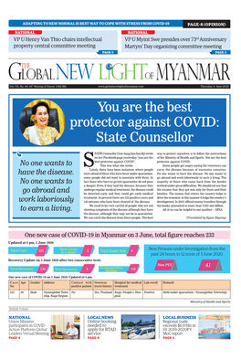 You Are the Best Protector Against COVID: State Counsellor