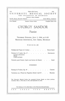 GYORGY SANDOR Pianist
