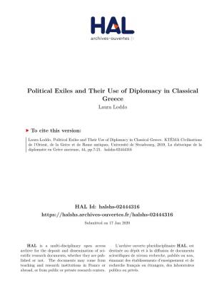 Political Exiles and Their Use of Diplomacy in Classical Greece Laura Loddo