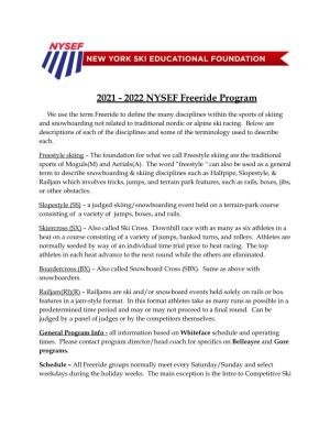 2021-22 NYSEF Freeride Program Info