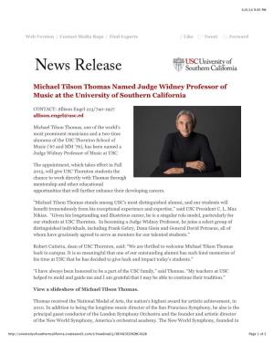 Michael Tilson Thomas Named Judge Widney Professor of Music at the University of Southern California