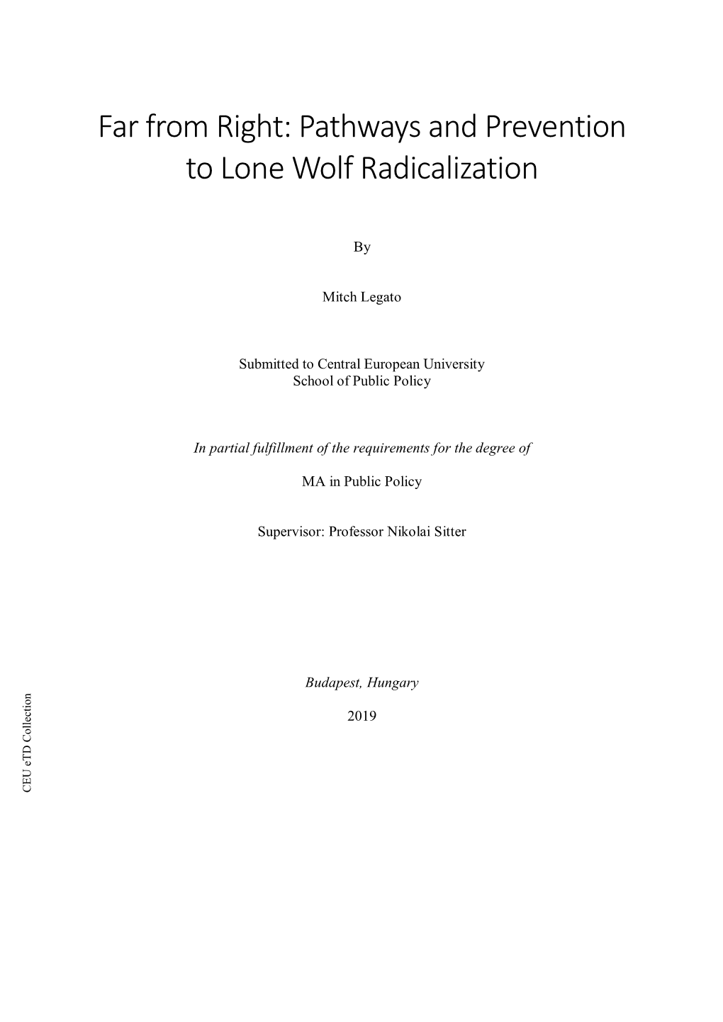 Pathways and Prevention to Lone Wolf Radicalization