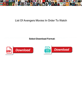 List of Avengers Movies in Order to Watch