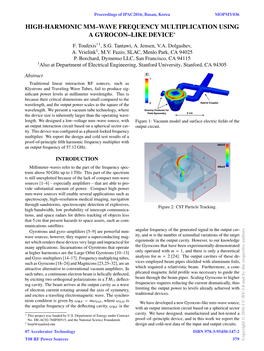 High-Harmonic Mm-Wave Frequency Multiplication Using a Gyrocon-Like