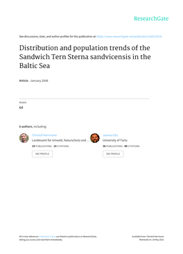 Distribution and Population Trends of the Sandwich Tern Sterna Sandvicensis in the Baltic Sea
