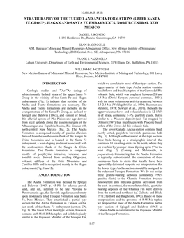 Stratigraphy of the Tuerto and Ancha Formations (Upper Santa Fe Group), Hagan and Santa Fe Embayments, North-Central New Mexico