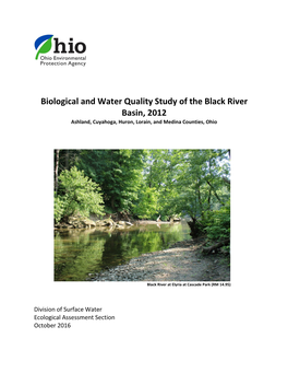 Biological and Water Quality Study of the Black River Basin, 2012 Ashland, Cuyahoga, Huron, Lorain, and Medina Counties, Ohio