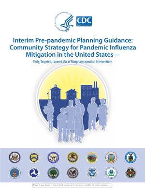 Interim Pre-Pandemic Planning Guidance: Community