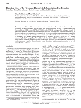 Theoretical Study of the Nitroalkane Thermolysis. 1. Computation of the Formation Enthalpy of the Nitroalkanes, Their Isomers and Radical Products