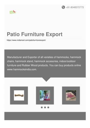Patio Furniture Export