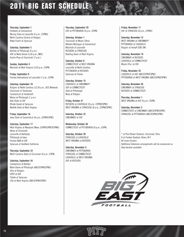 2011 Big East Schedule