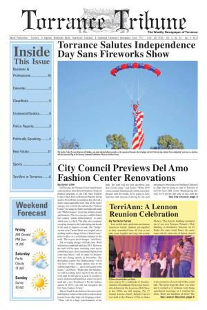 Lennon Reunion, Page 6 “There Will Be a Huge Transformation of the Page 2 July 4, 2013 TORRANCE TRIBUNE Calendar People FRIDAY, JULY 5 Torrance Blvd