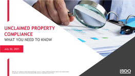 Unclaimed Property Compliance What You Need to Know