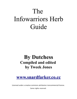 The Infowarriors Herb Guide