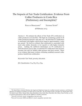 The Impacts of Fair Trade Certification