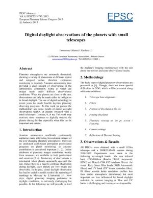Digital Daylight Observations of the Planets with Small Telescopes