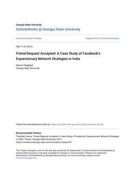 Friend Request Accepted: a Case Study of Facebook's Expansionary Network Strategies in India