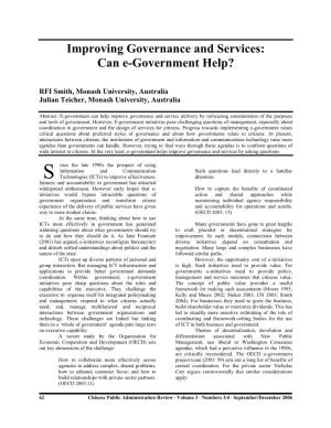 Can E-Government Help?