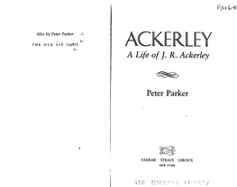 A Life of J. R. Ackerley