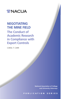 The Conduct of Academic Research in Compliance with Export Controls