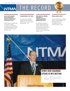 NTMA's NEW Chalrman SPEAKS at MFG Meetlng