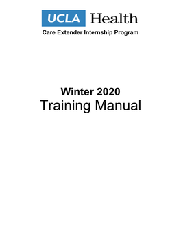 Training Manual Care Extender Internship Program