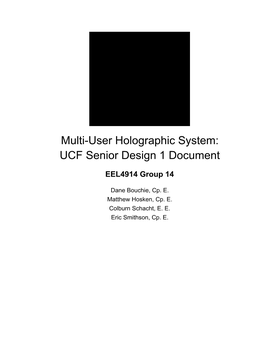 Multi-User Holographic System: UCF Senior Design 1 Document