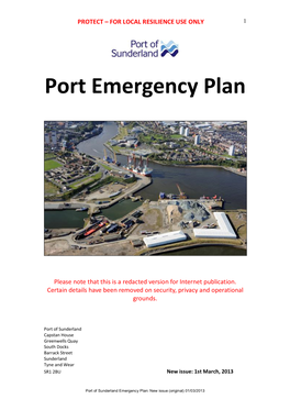 REDACTED VERSION Port of Sunderland Emergency Plan New Issue Original 01.03.2013
