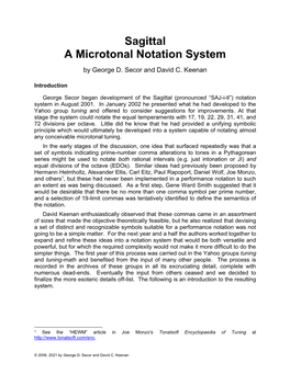 Sagittal a Microtonal Notation System by George D