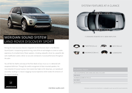 Meridian Sound System Land Rover Discovery Sport