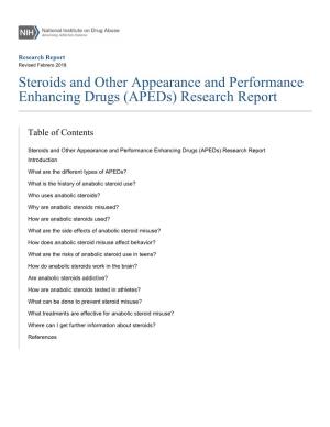 Steroids and Other Appearance and Performance Enhancing Drugs (Apeds) Research Report