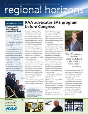 RAA Advocates EAS Program Before Congress