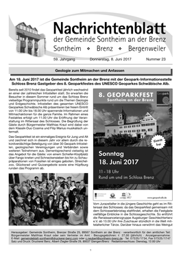 Nachrichtenblatt Der Gemeinde Sontheim an Der Brenz Sontheim V Brenz V Bergenweiler