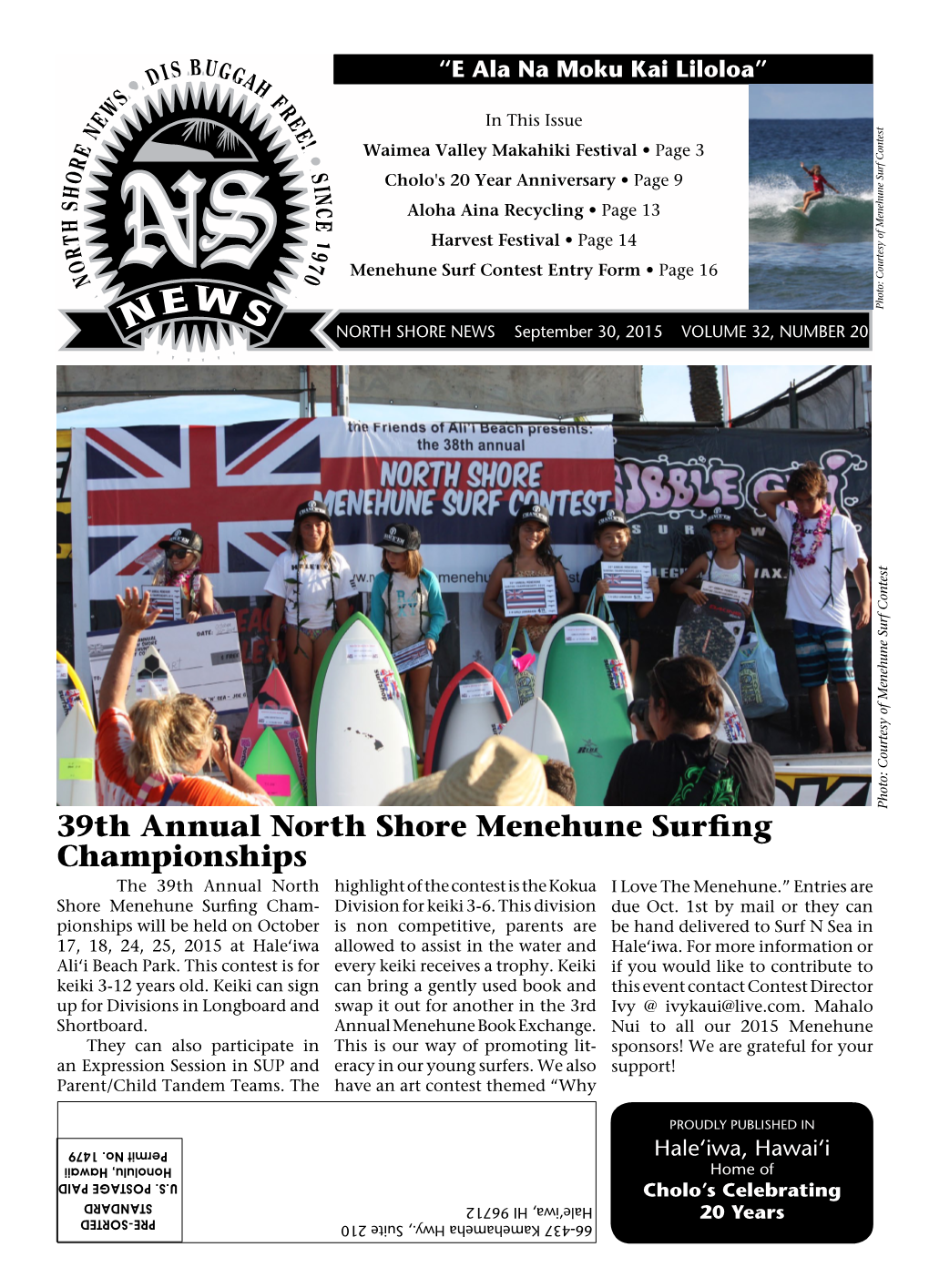39Th Annual North Shore Menehune Surfing Championships