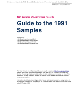 Guide to the 1991 Samples